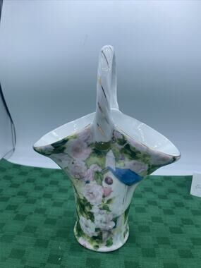 Madison & Max At Home ROSES AND BIRDHOUSES Basket Vase 10” Tall